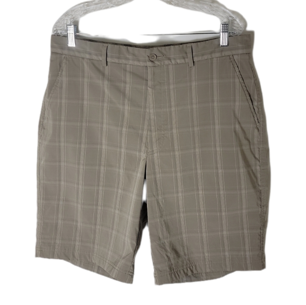 Kirkland Signature performance plaid golf shorts men's size 36 stretch